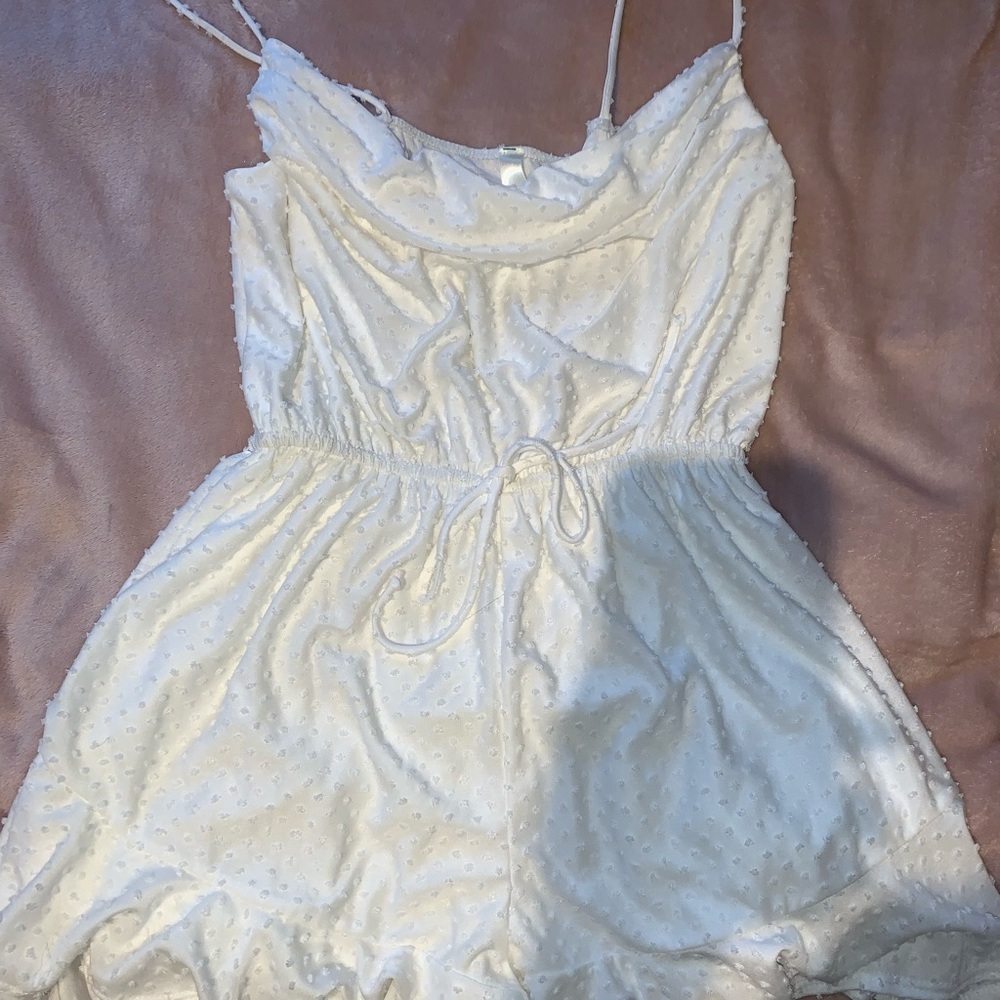 White cal neck romper